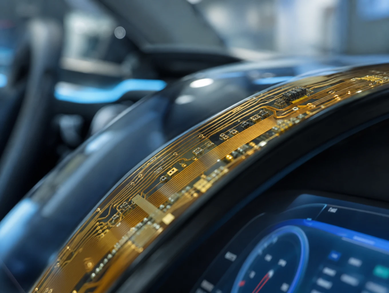 Ultra-Thin Profile for Curved Cockpit Displays
